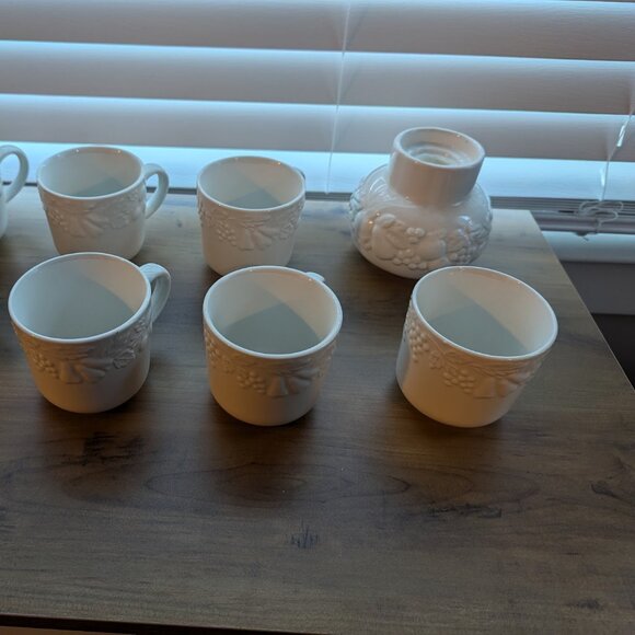 Gibson Fruitful Harvest Coffee Cups & Candle Holder - Picture 4 of 4